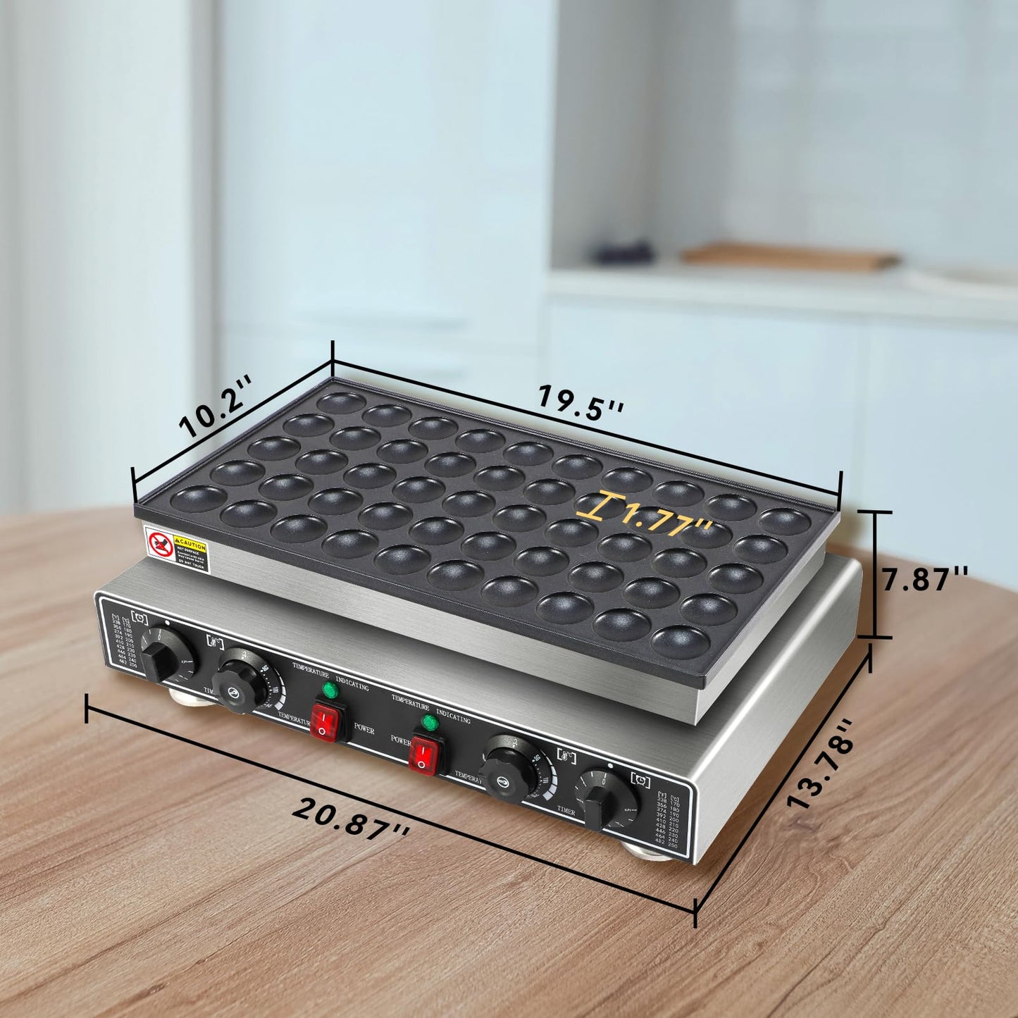50 PCS Mini Pancakes Maker Machine,110V Mini Dutch Pancake Maker,1800W Commercial Electric Nonstick Waffle Maker Machine for Home and Restaurants