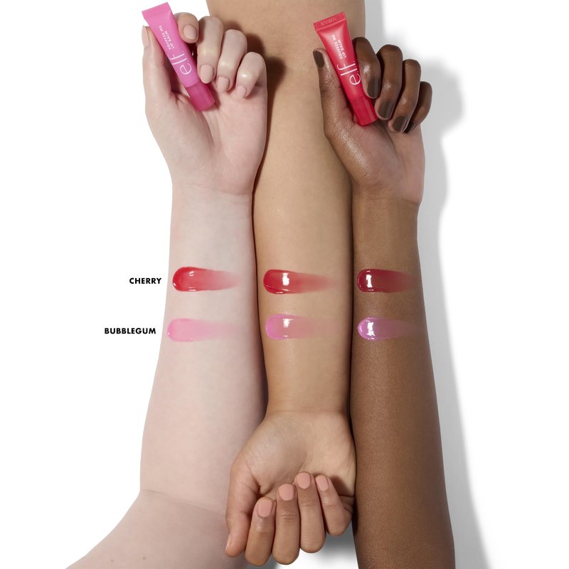 e.l.f. Squeeze Me More Lip Balm Duo, Moisturizing Balm For A Sheer Tint Of Color, Made With Hyaluronic Acid, Vegan & Cruelty-Free, Cherry & Bubblegum (Pack of 2)