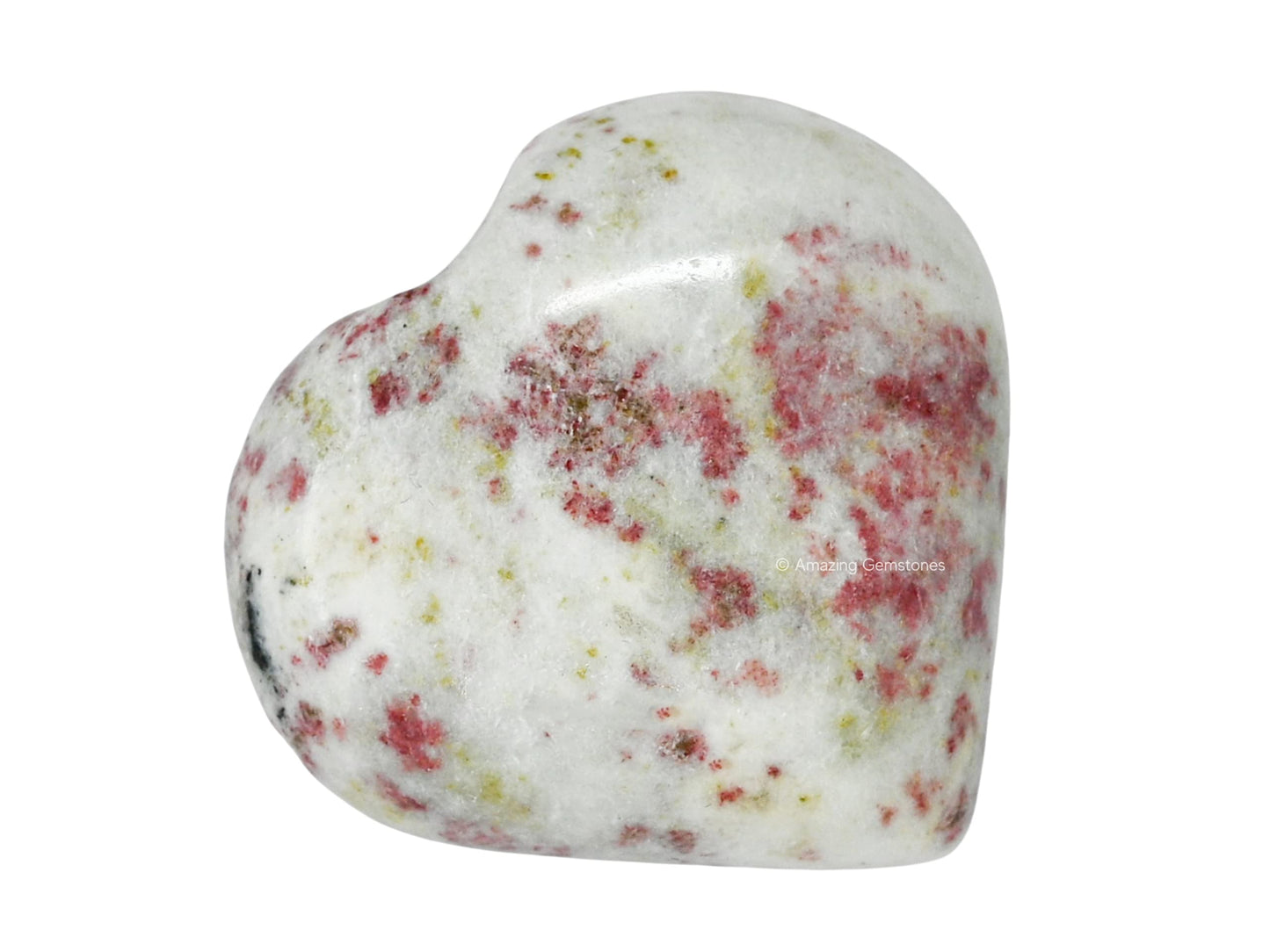 Amazing Gemstone Cinnabarite Crystal Heart Palm Stone - Pocket Massage Worry Stone for Natural Body Chakra Balancing, Reiki Healing and Crystal Grid