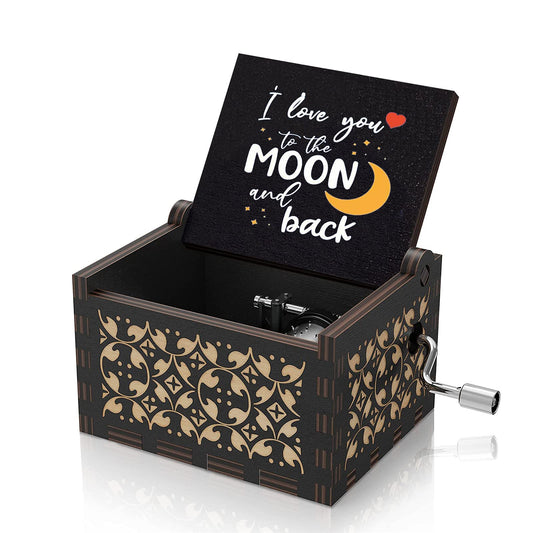 Happy Birthday Wooden Mini Colorful Music Box Hand Crank Wood Vintage Classic Musical Box Hand-Operated Birthday Gifts for Mom Dad Daughter Son Boys Girls Friends