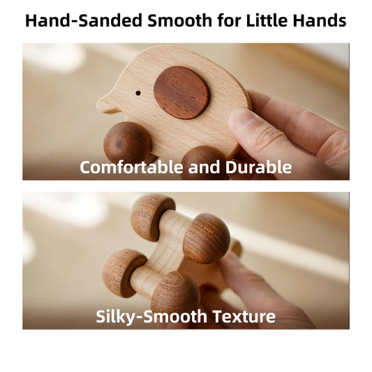 Hedgehog Pull Toy with 4Pcs Push Car Set