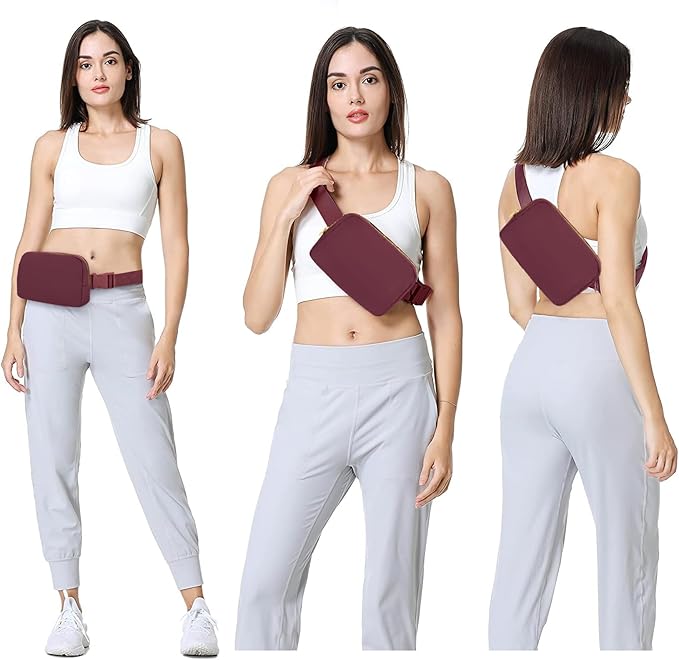 VOROLO Fanny Pack For Women And Men Crossbody Bag Belt Bag with Adjustable Strap Graduation Gifts Wine Red