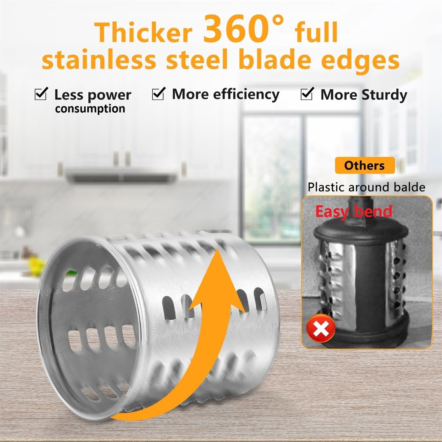 FavorKit Slicer Shredder Attachment for KitchenAid Mixers, Stainless Steel Cheese Grater Salad Maker Accessories with 3 Cutting Blades,Dishwasher Safe!