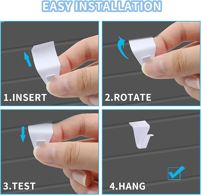 Biaungdo 24 Pcs Vinyl Hooks, Heavy Duty Stainless Steel White Vinyl Hangers, No Hole Needed Low Profile Siding Clips for Hanging Wreath, Outdoor Christmas Decorations