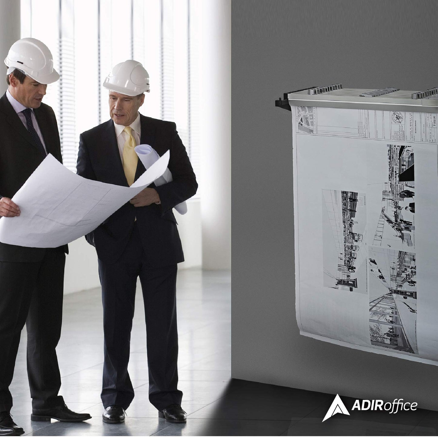 Adir Blueprint Wall Rack - Blueprint Plans Organizer and Construction Plan Holder - Poster Display and Map Rack for Office and Home (Without Blueprint Clamps)
