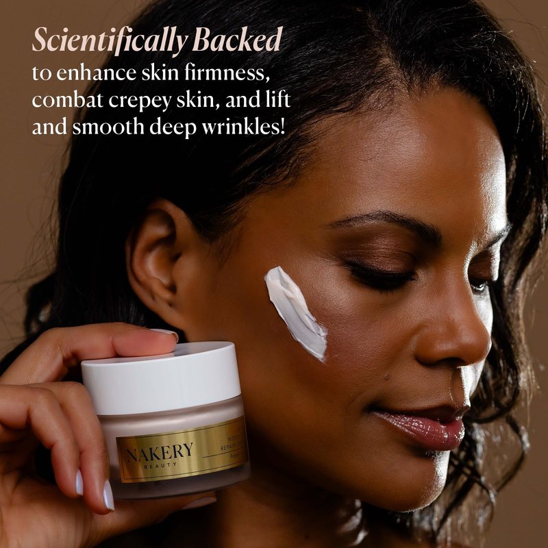 Nakery Lift-Tox Night Cream for Women - Overnight Anti Wrinkle Face Cream for Firmer & Smoother Complexion - Hydrating Night Cream for Women with Crepey Skin - Rich Night Face Cream for Mature Skin