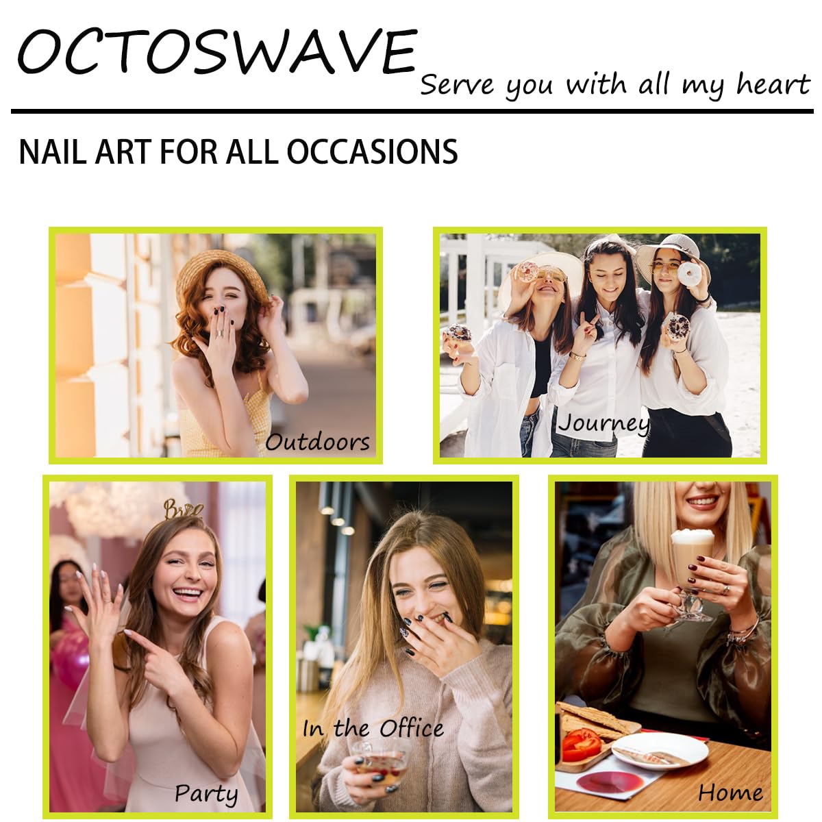 OCTOSWAVE Long Almond Press On Nails, Pink & Black Y2K Fake Nails with 3D Silver Star Charms, Glossy Stick-On Nail Set (24 Pcs) with Jelly Adhesive Tabs, Prep Pad, File & Cuticle Stick