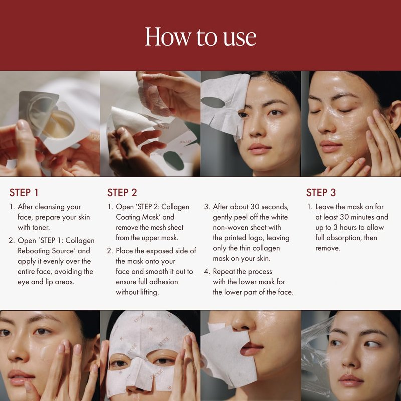 EPODE Reboot & Glow Collagen Duo Hydrating Face Mask | Korean Ampoule & Collagen Mask Set | Korean Masks for Glass Skin | 5mL (0.16 fl. oz.) Ampoule, 1.5g (0.05 oz.) Mask Sheet
