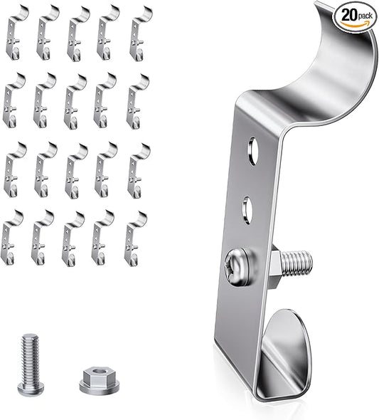 Amuille No Hole Siding Hooks 20 Pack, Vinyl Siding Clips with Screws, Outdoor Siding Hanger Camera Mount for Home Security Camera, Porch Decor, Doorbell, Plaques