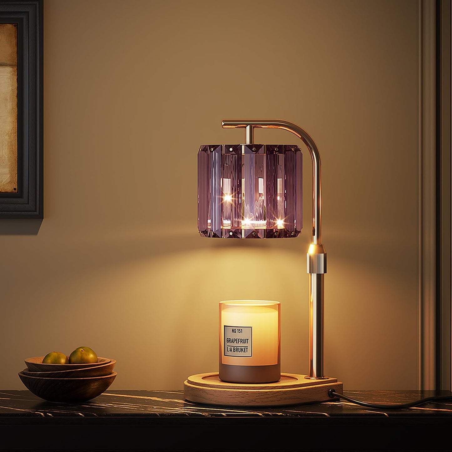 Candle Warmer Lamp with Timer Dimmer-Adjustable Height, Birthday Gifts for Women Mom, House Warming Gifts New Home Decor, Wax Melt Warmer for Scented Jar Candles with 2 Bulbs (Purple)