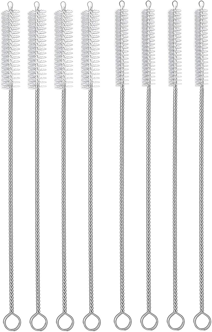 Hiware Straw Cleaner Brush Set, 8-Piece Long Cleaning Brush for Straws on Tumbler, Water Bottle, Sippy Cup, and Pipes, Tubes or HummingbirdâFeeders