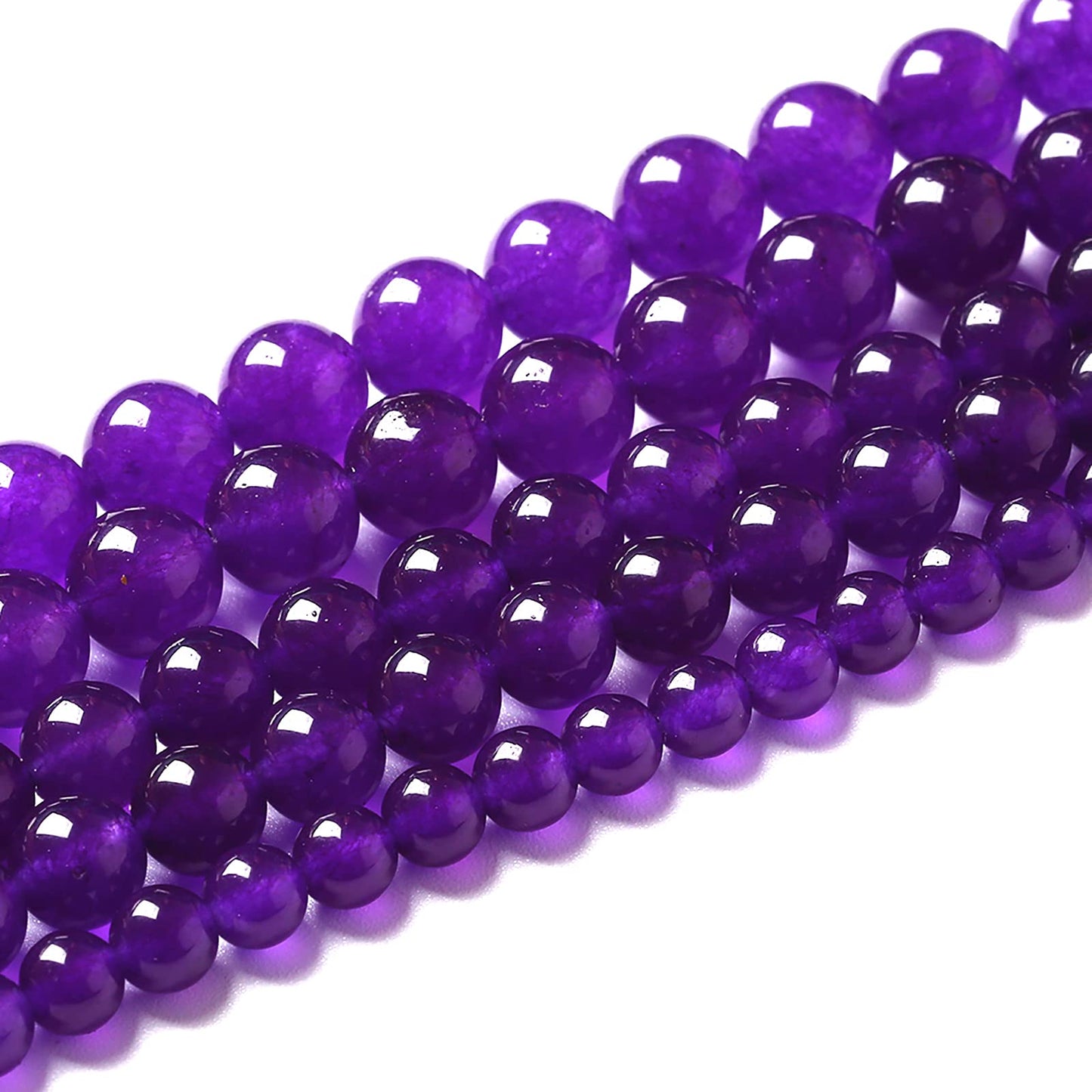 90pcs 4mm Natural Amethyst Jade Stone Round Loose Spacer Beads for DIY Jewelry Making Necklaces Bracelets Healing Energy Beads (4mm, Amethyst Jade)