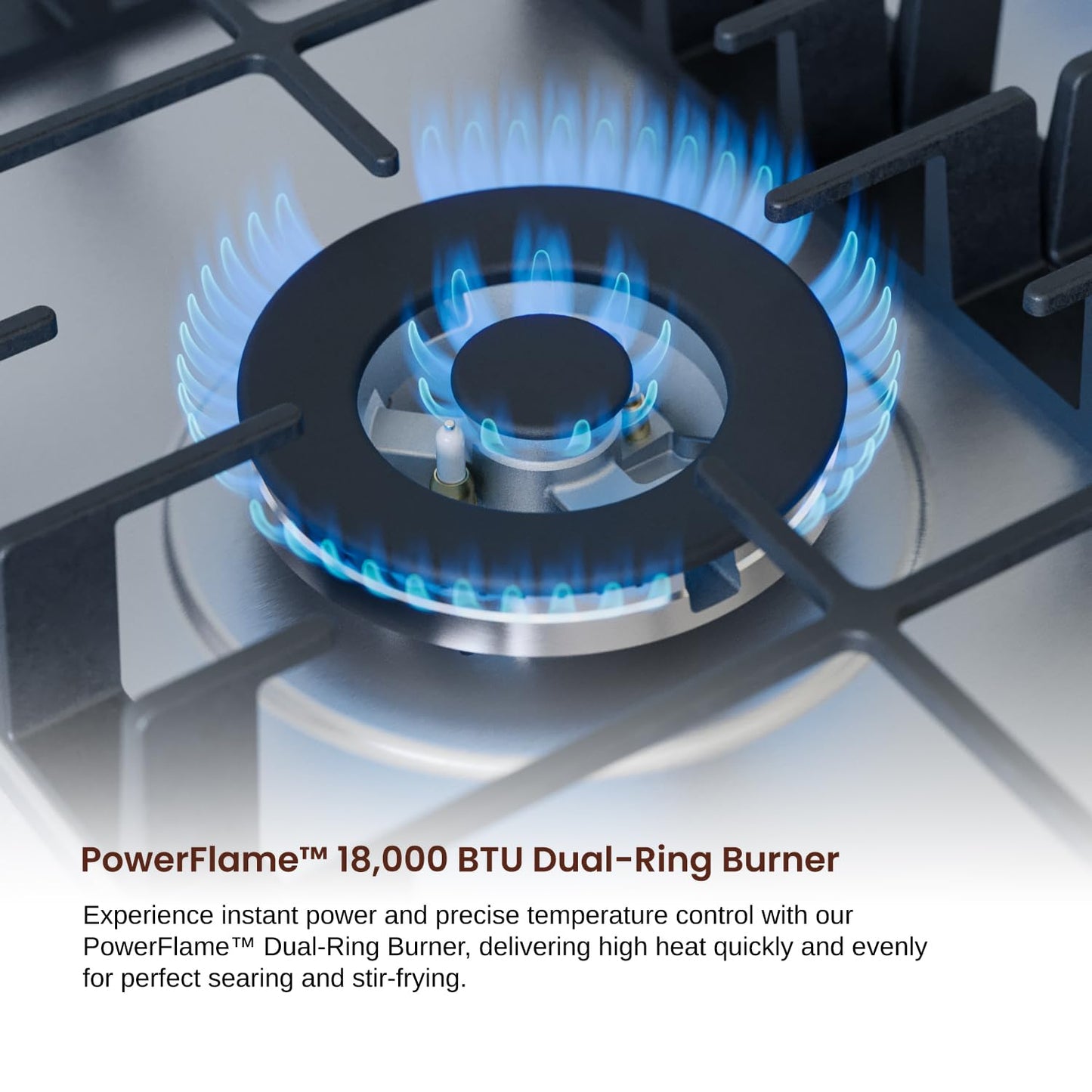 Rangaire RCG301S 30" Gas Cooktop - Stainless Steel, Sealed Burners, Cast Iron Grates, Die Cast Metal Burner Controls