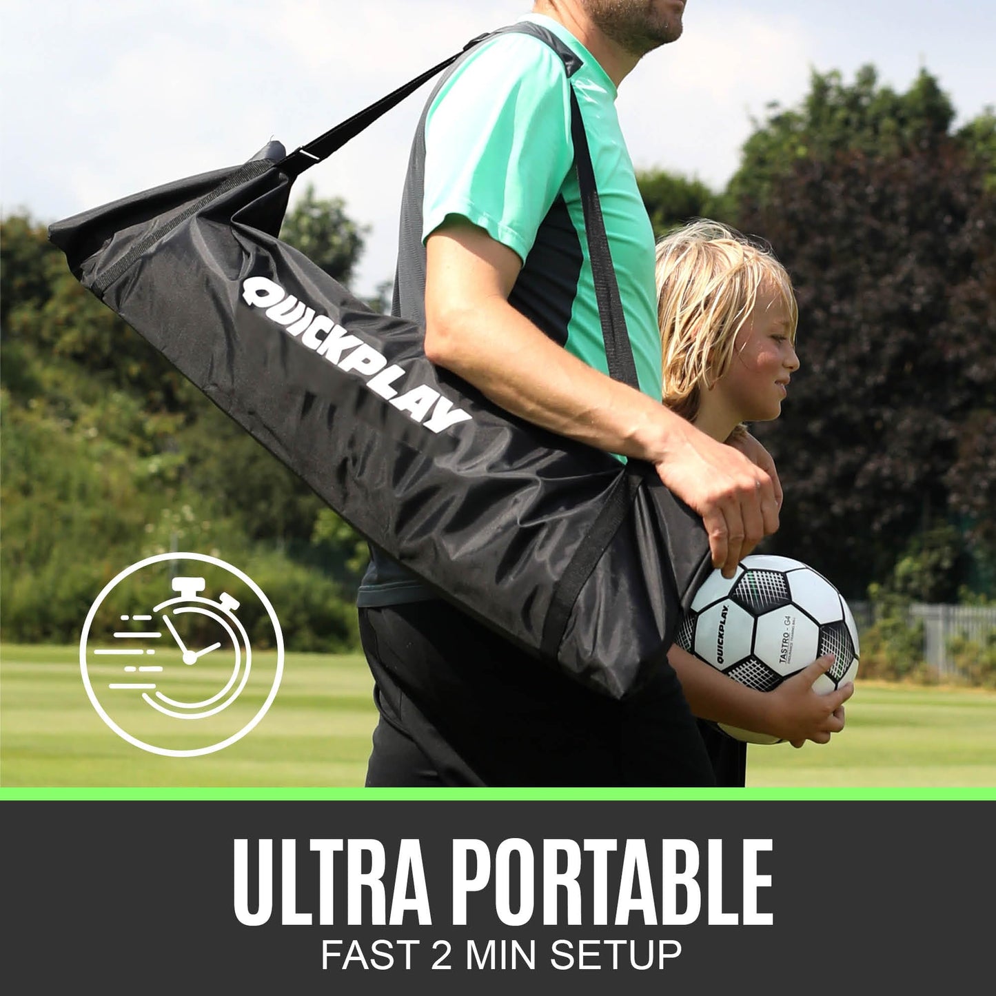 QUICKPLAY Spot Target Soccer Rebounder | Weather-Resistant Rebound Net with Carry Bag | Great for Passing, Receiving, and Trapping Practice | Ideal for Team or Solo Training
