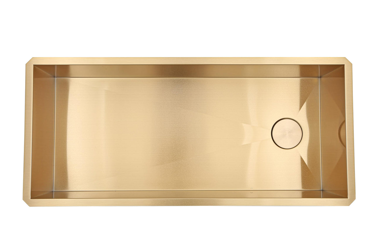 Kingsman Satin Gold Matte Brass Stainless Steel Undermount 16-Gauge Kitchen Sink Single Bowl (42 Inch)