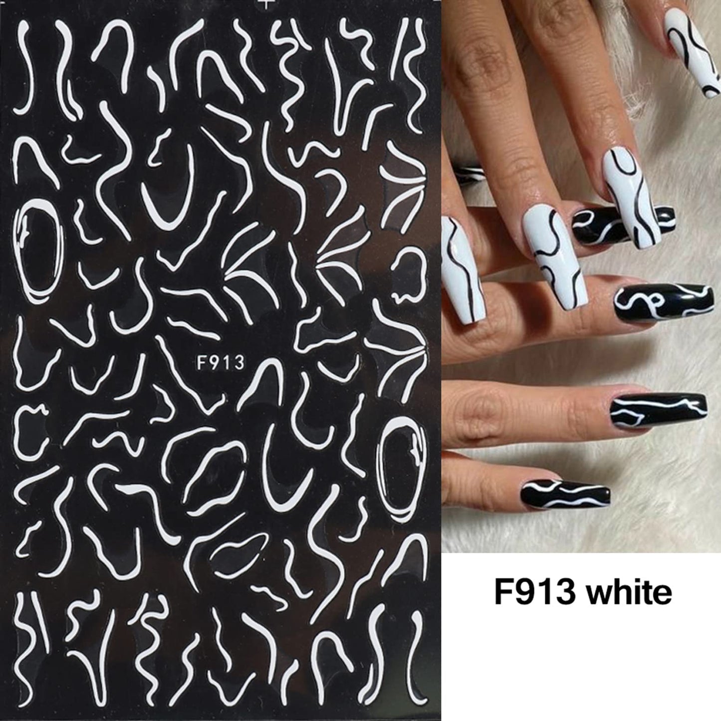 White Totem Nail Art Adhesive Sticker 3D Self-Adhesive Nail Decals Art Design Holographic Stars Moon Snake Nail Art Sticker Decoration for Women Manicure Tips Acrylic Nails DIY Nails Art Supplies