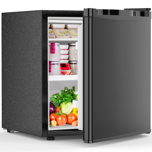 Electactic 1.6 Cu.ft Mini Fridge with Freezer, Compact Single Reversible Door Refrigerator, Adjustable Thermostat, Ultra Quiet, Energy Efficient for Office, Dorm, Bedroom, Apartment -Black
