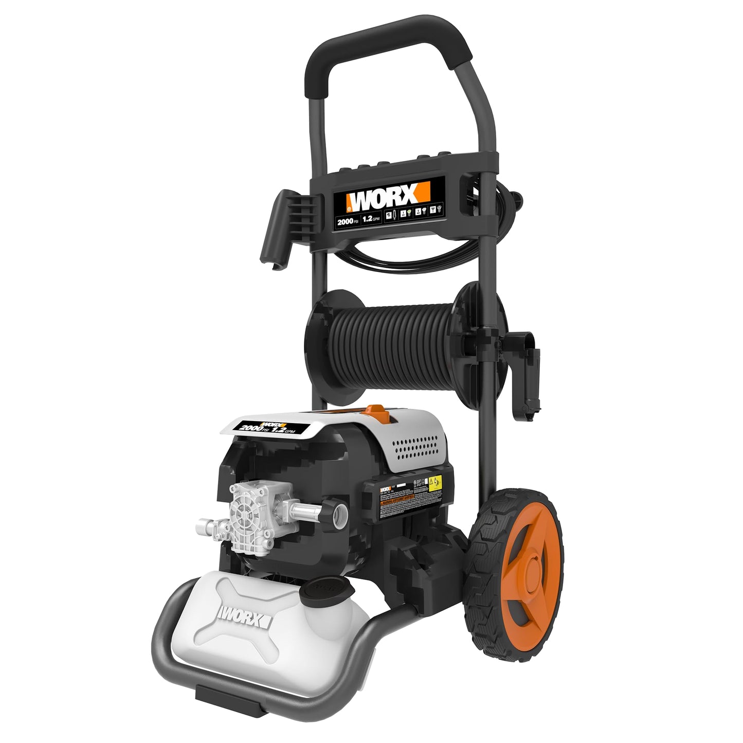 Worx 13 Amp Electric Pressure Washer 2200 PSI with Rolling Cart and 4 Nozzles -WG607