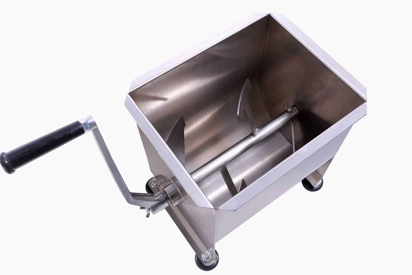 CMI Commercial Stainless Steel Manual Meat Mixers with Lid,16.5Lb/10L Tank,(Mixing Maximum 15-Pound for Meat),Sausage Mixer Machine Meat Processing Equipment With Gear