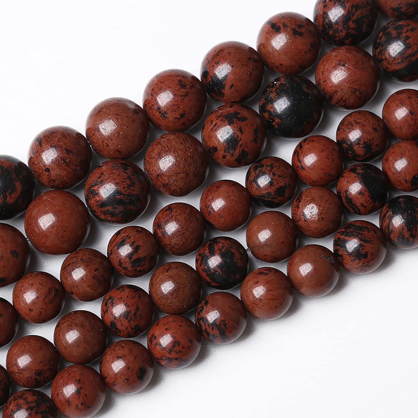 90PCS 4mm Natural Stone Mahogany Obsidian Beads for Jewelry Making Round Loose Spacer Beads DIY Bracelet Necklace (4mm, Mahogany Obsidian Beads)
