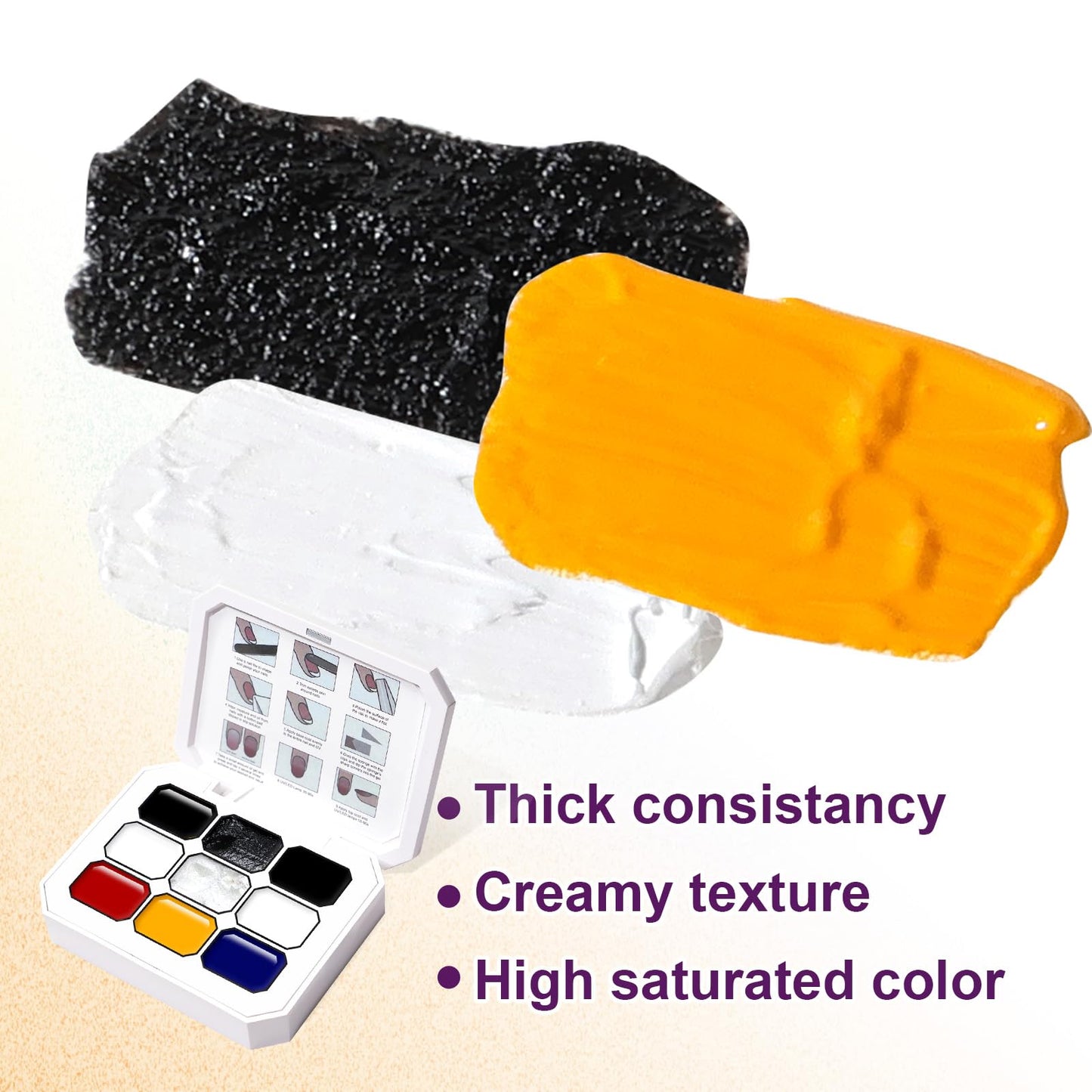 U-Shinein Gradient Painting Gel, 9 Colors Ombre Plaster, 3D Sculpting Gel Three Primary Colors Nail Polish for Pigment Pat Aura Nails French Manicure Palette SculptraHue Master Kit