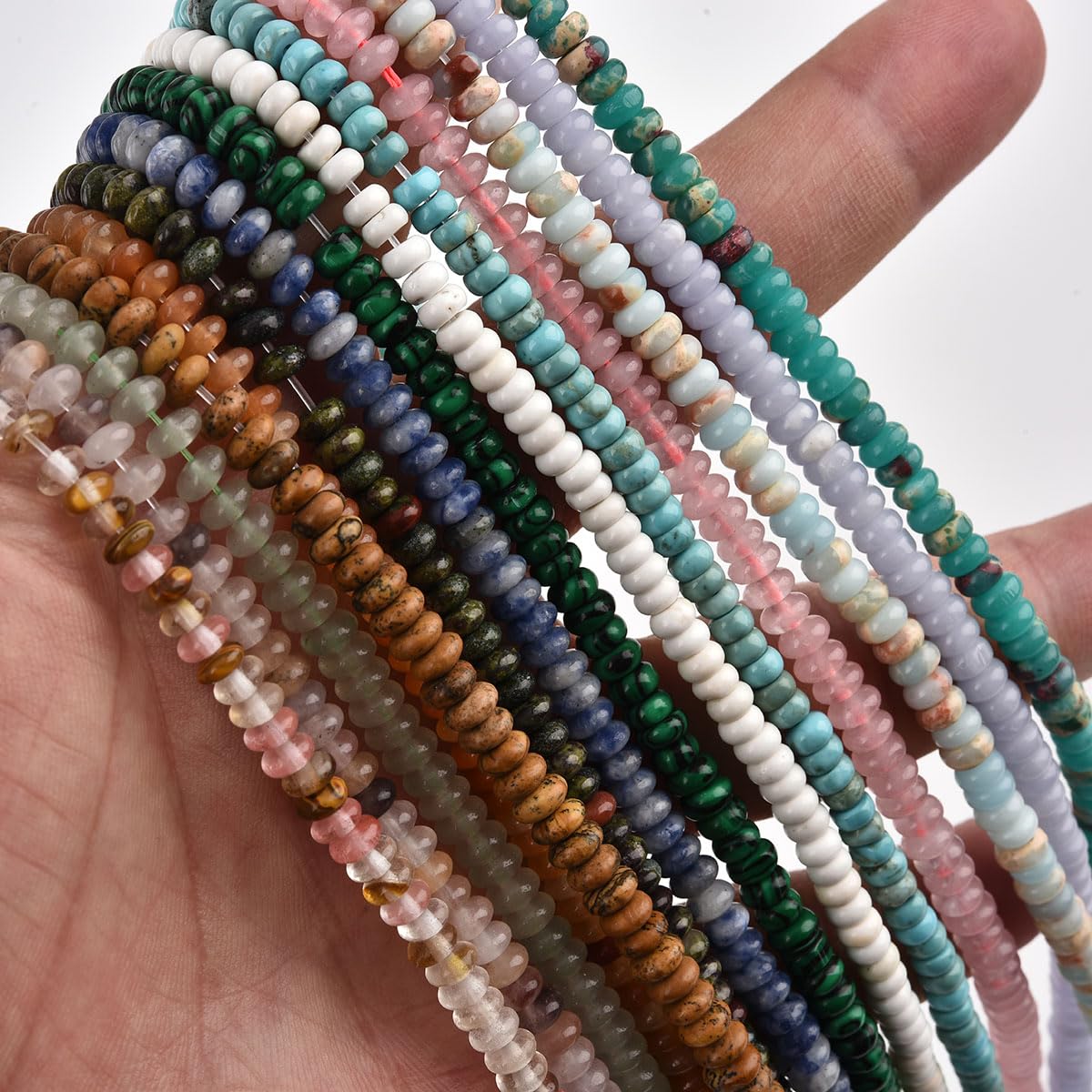152pcs 4x2mm Natural Rose Quartz Disk Rondelle Spacer Stone Semi Precious Gemstone Loose Beads for Jewelry Making 15 Inch