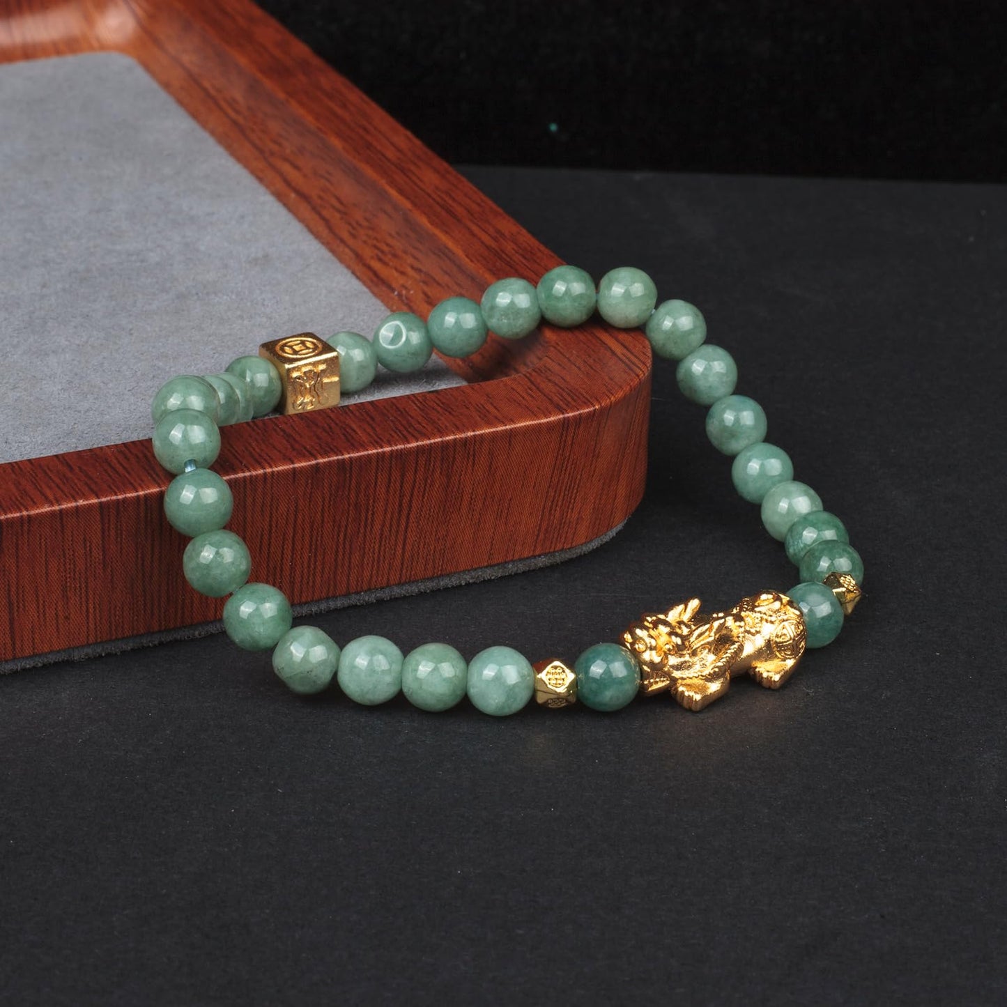 AROUROUA Fengshui Wealth Bracelet Green Real Jade Bracelet For Women Attract Lucky Wealthy Bracelets