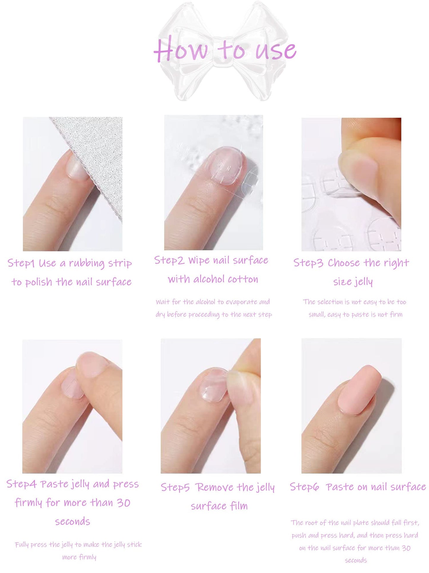 MABKJL French Fake Nails - White Gradient Square Full Cover White Floral Designs Glossy Glue on Acrylic Artificial Nails for Women Girls - 24Pcs
