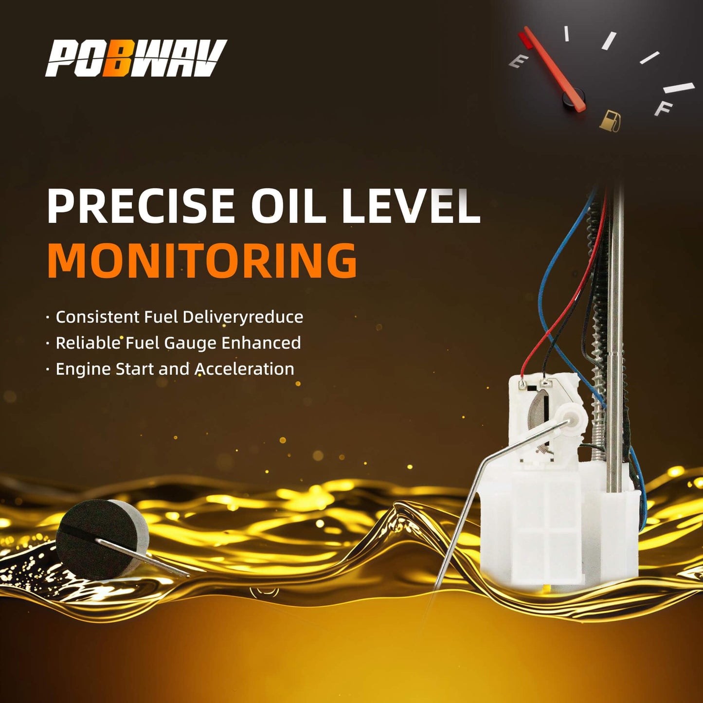 POBWAV 75132-01D Fuel Pump Assembly Compatible with Harley Davidson Softail 2001-2005, Heritage, Fat Boy, Night Train - Replaces 75132-01B
