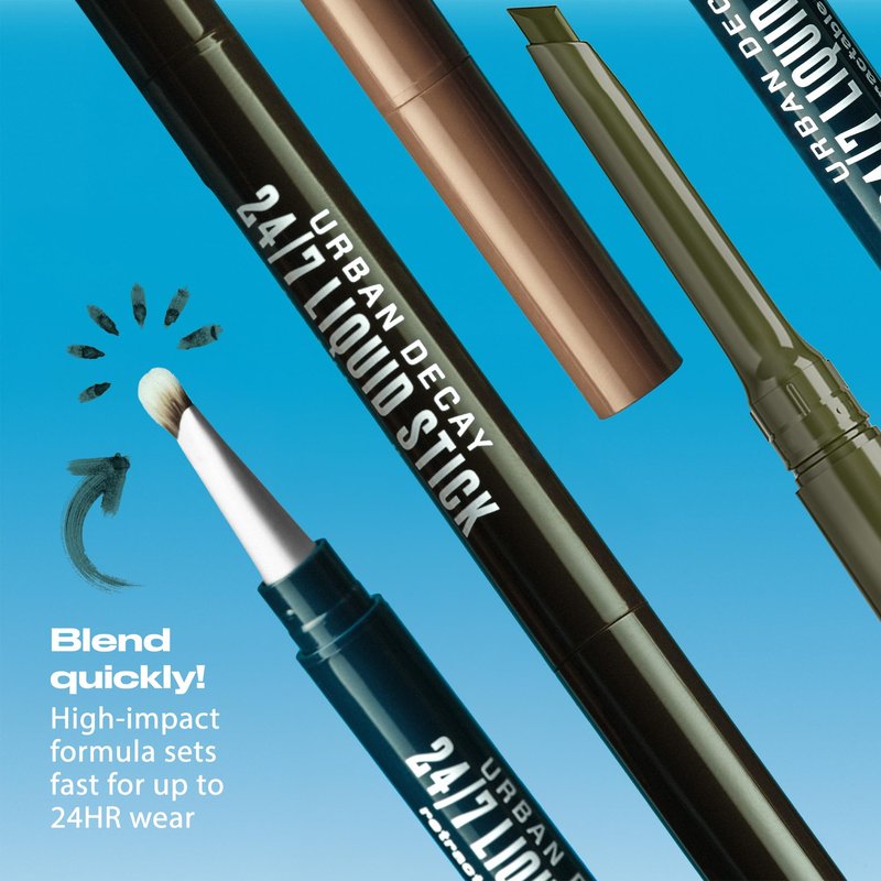 Urban Decay 24/7 Liquid Stick Waterproof Eyeliner - Smudge-Proof, Transfer-Proof, Up to 24HR Wear, Dual-Ended Retractable Gel Liner with Blending Eye Brush - Fluid Fig (dark matte plum)