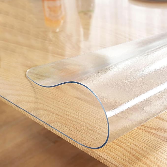 LovePads Frosted Table Cover Protector 38 x 78 Inch, 1.5mm Thick Plastic Table Cover, Table Protector for Dining Room Table, Waterproof Vinyl Tablecloth Table Pad Mat for Kitchen, Writing Desk