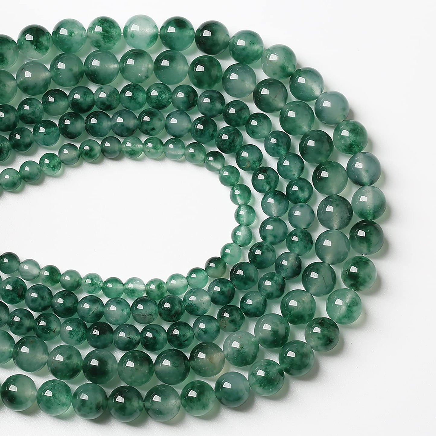 90pcs 4mm Natural Water Grass Jades Chalcedony Beads Round Loose Beads for Jewelry Making DIY Bracelets Crystal Energy Healing Power Stone(4mm, Water Grass Jade Beads)