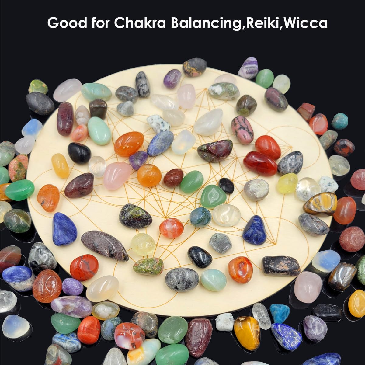Bulk Gemstones and Crystals Set,30Kinds+ Tumbled Polished Stones Crystals for Healing, Reiki, Meditation, Crafting, Home Decorations (0.5lb)
