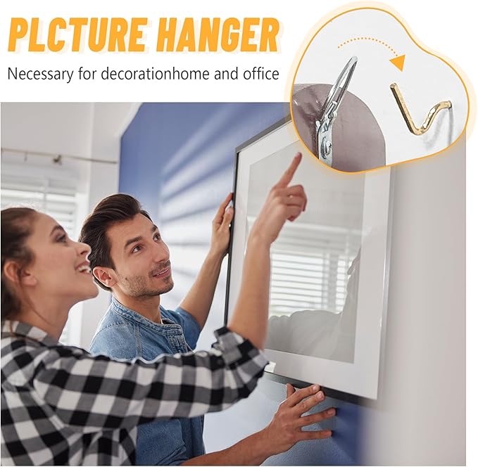 FURHUA 30pcs Aeneous Super Hook Picture Hangers and Office Pack, Drywall Hooks for Hanging Pictures, Wall Hooks, Picture Hangers, Picture Hanging Kit，Hang Art, Clock, Shelves, Mirrors