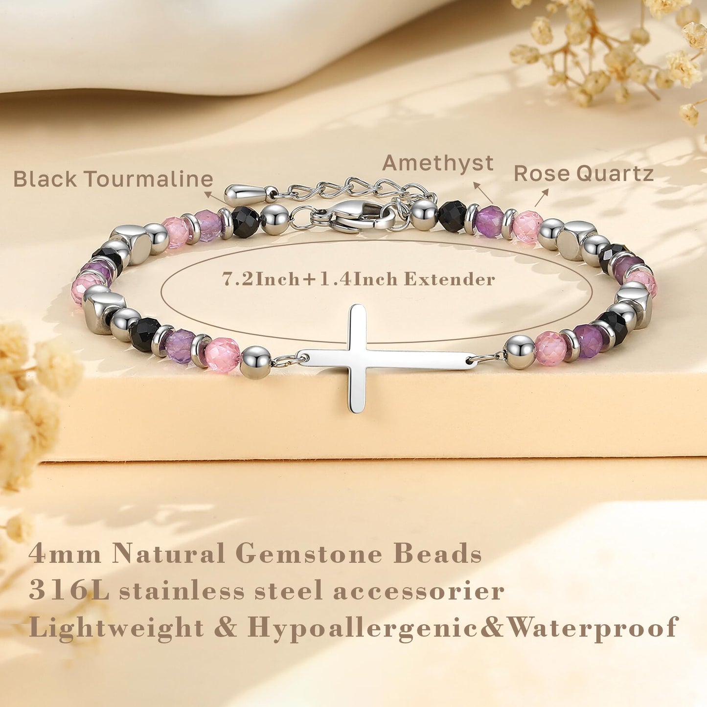 Graduation Gift for Her 2026 Graduation Decorations – Graduation Bracelet, Dainty Christian Cross & Anxiety Relief Jewelry, Great Graduation Day Gifts for Women