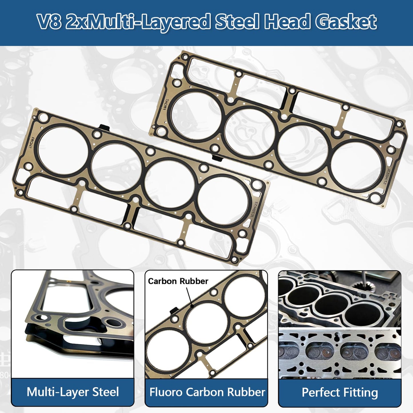 BTSCAR Sloppy Stage 2 Camshaft Kit Fit for Chevrolet GMC 1997-2013 4.8L 5.3L 5.7L 6.0L LS1, LS2, LS6, LQ4, LQ9, LM7 LS Cam Kit Gen Ⅲ/Ⅳ, Includes Head Gasket, Lifters, Gasket, Springs, Pushrods