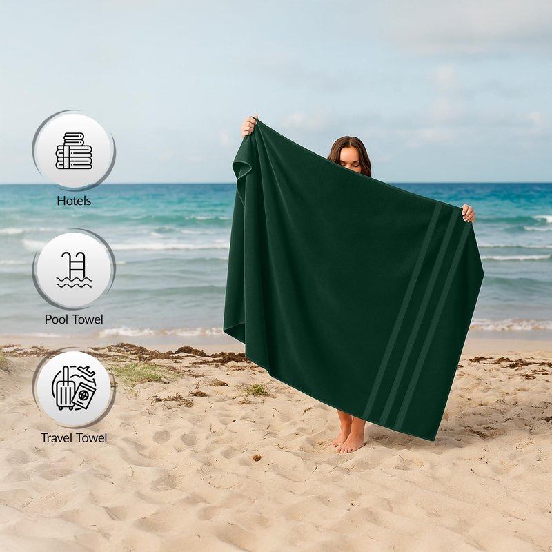 RIVERSIDE Pack of 2 Extra Large Bath Sheets 35 x 70 Inches, 100% Ring Spun Cotton, Hotel Quality, Oversized Bath Towels for Adults, Soft, Highly Absorbent & Quicker to Dry, Hunter Green