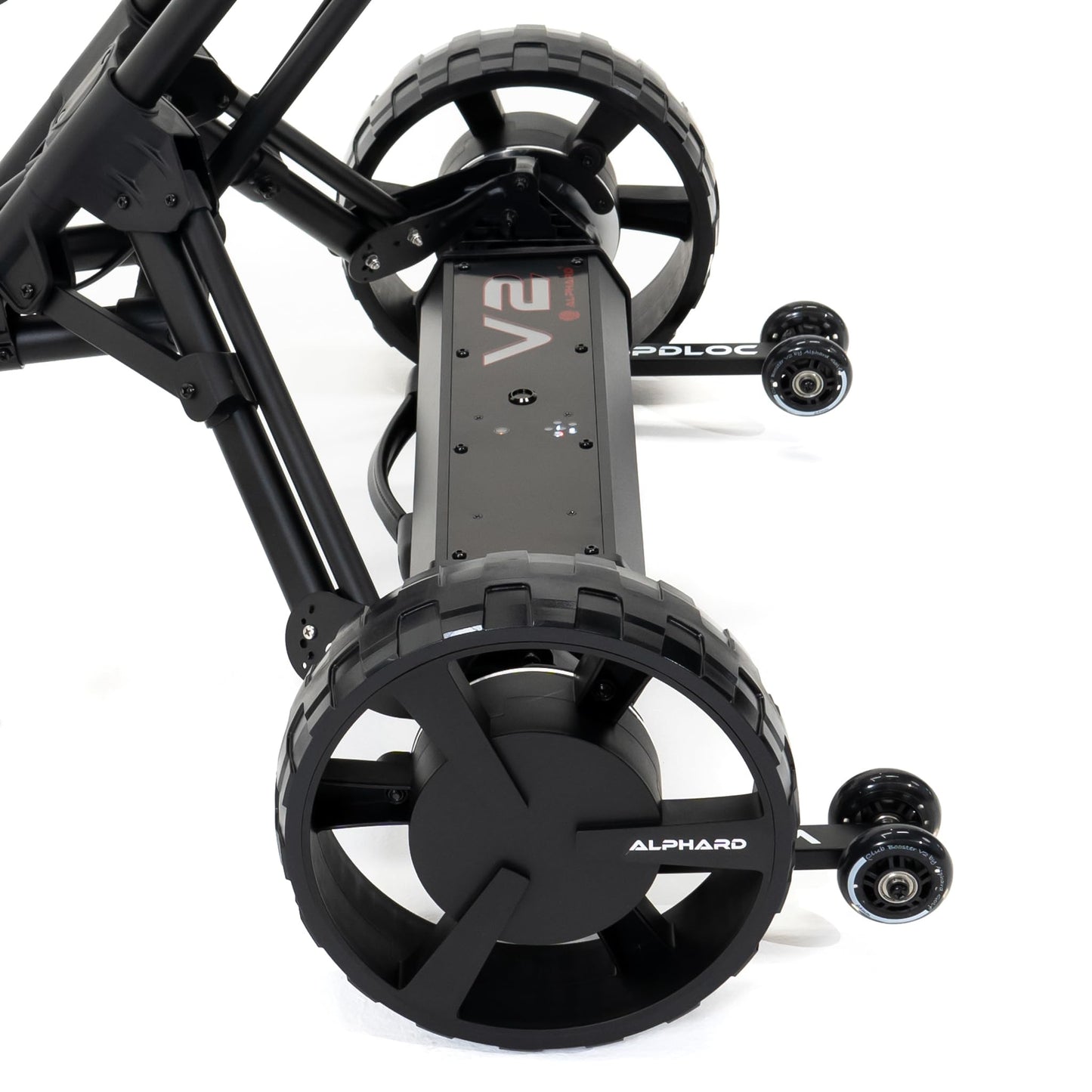 Alphard Club Booster V2Pro – Convert Your Push Cart into a Motorized, Electric Remote-Controlled Golf Caddie - New 2025 V2Pro with Permanently Attached Wheelie Bars (V2CADPRO)