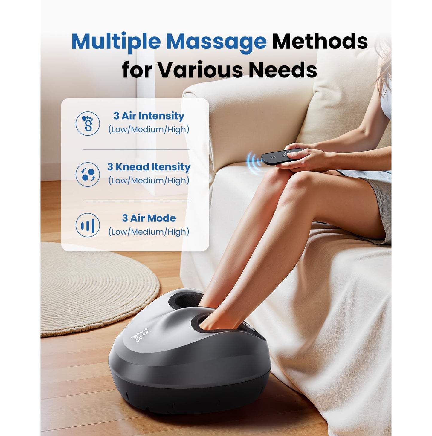 BOB AND BRAD Foot Massager Machine with Heat and Remote, Fits up to Size 14, FSA Eligible HSA Shiatsu Deep Kneading Foot Massager for Plantar Fasciitis and Neuropathy