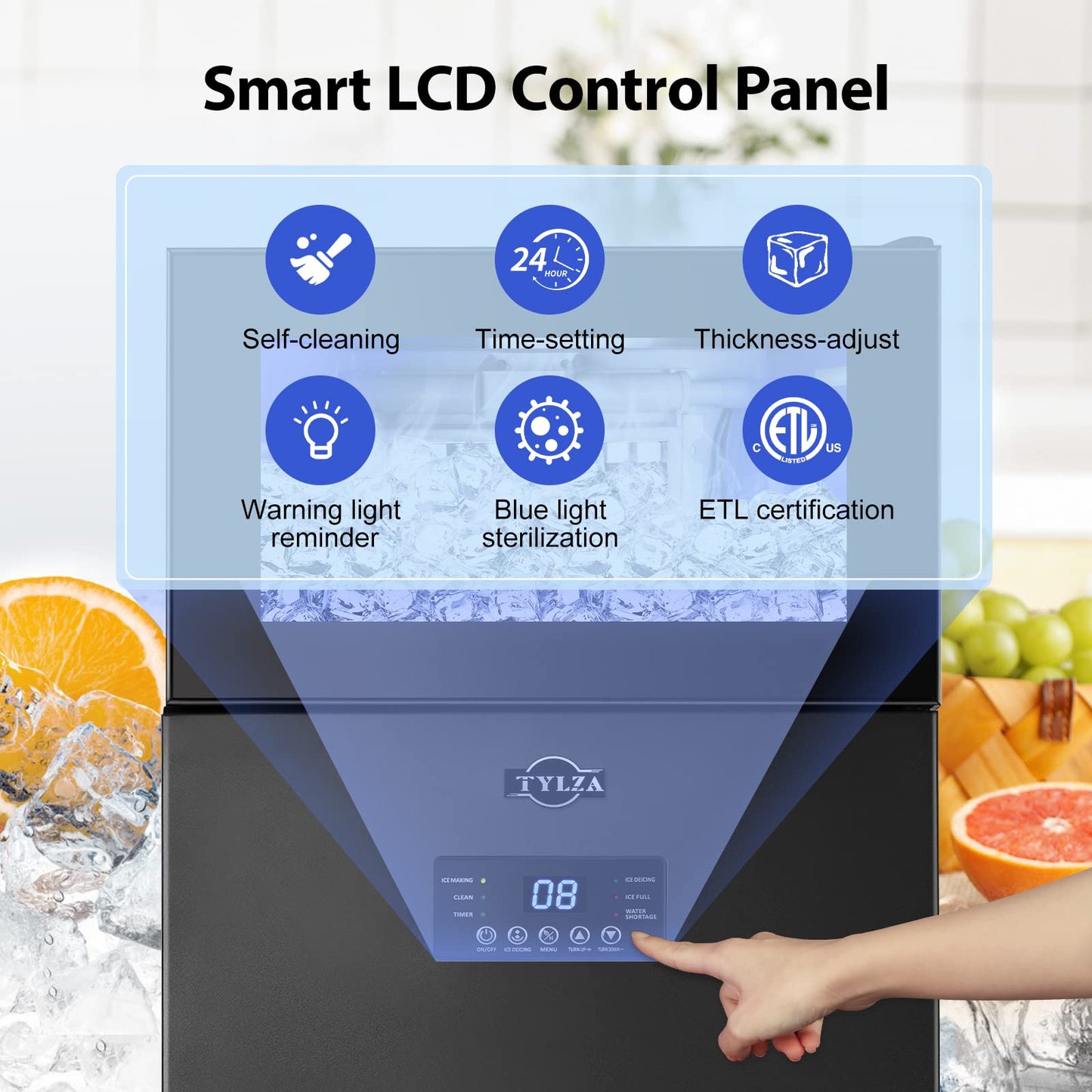 Commercial Ice Maker Under Counter, 170LBS/24H with 35LBS Ice Storage Capacity, 15 Inch Wide Stainless Steel Commercial Ice Machine Freestanding/Built-in Large Ice Machine