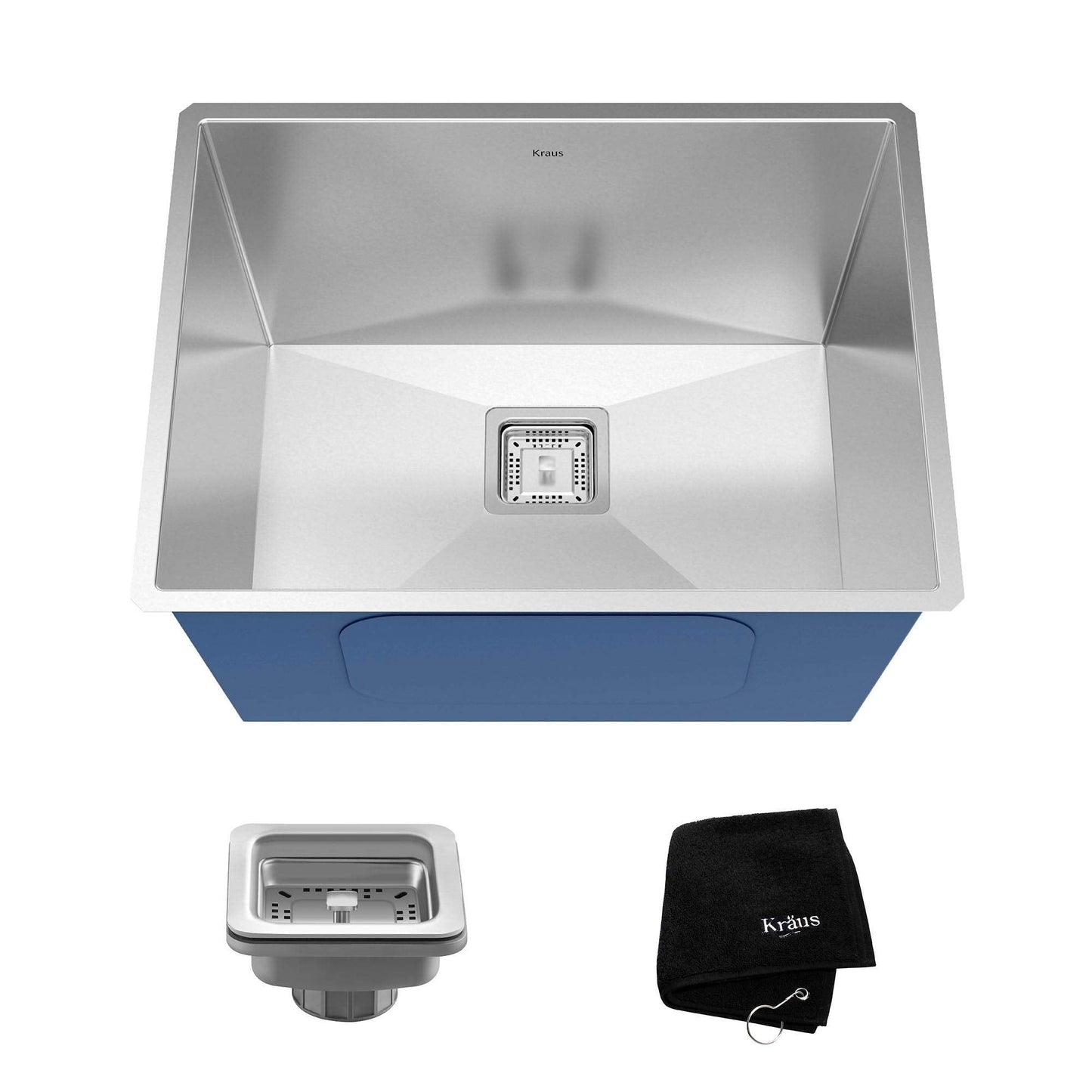 KRAUS Pax 24-inch 18 Gauge Undermount Single Bowl Stainless Steel Laundry and Utility Sink, KHU24L