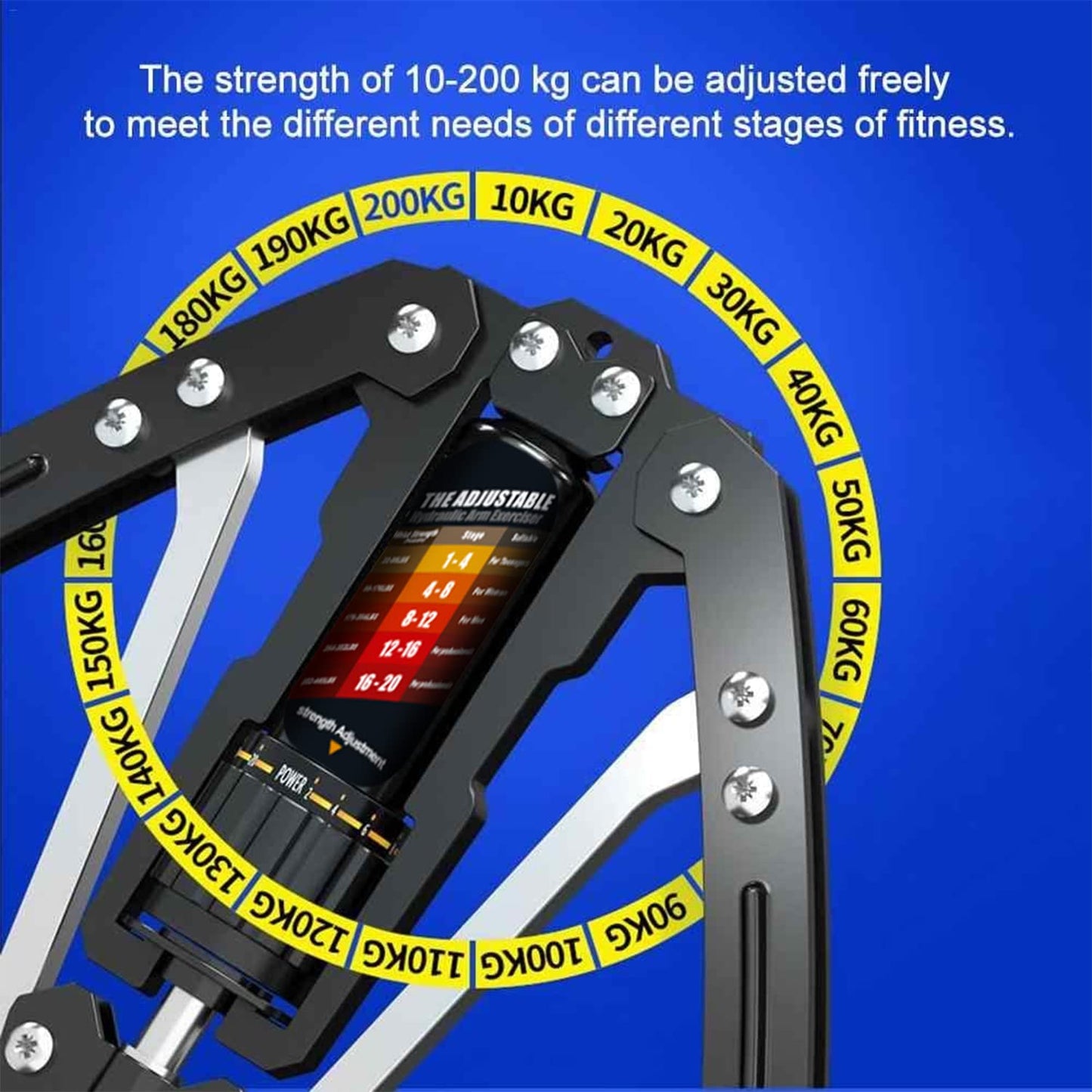 EAST MOUNT Twister Arm Exerciser with Counter Display-Adjustable 22-440lbs Hydraulic Power, Home Chest Expander, Shoulder Muscle Training Fitness Equipment, Arm Exercise Strengthener