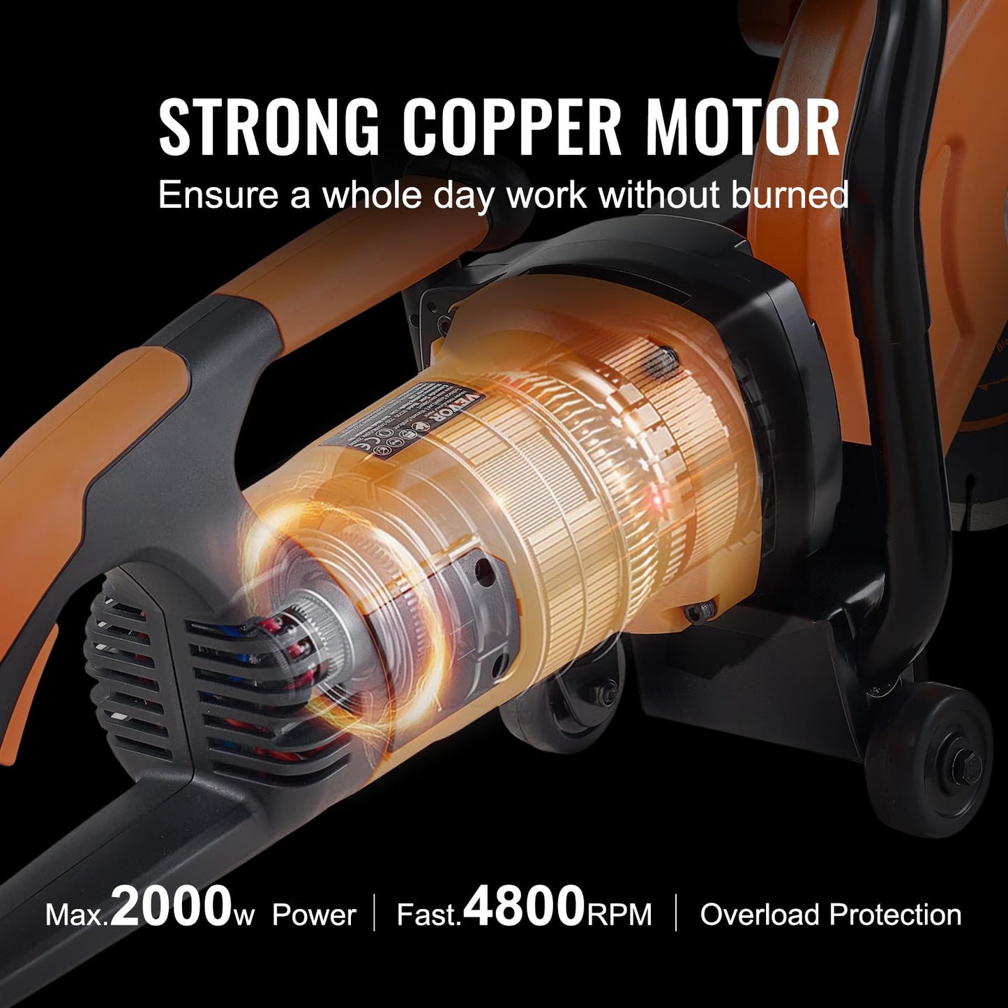 VEVOR Electric Concrete Saw, 9 in Circular Saw Cutter with 3.5 in Cutting Depth, Wet/Dry Disk Cutter Includes Water Line, Pump and Blade, for Stone, Brick, Porcelain, Concrete, 1800W Motor