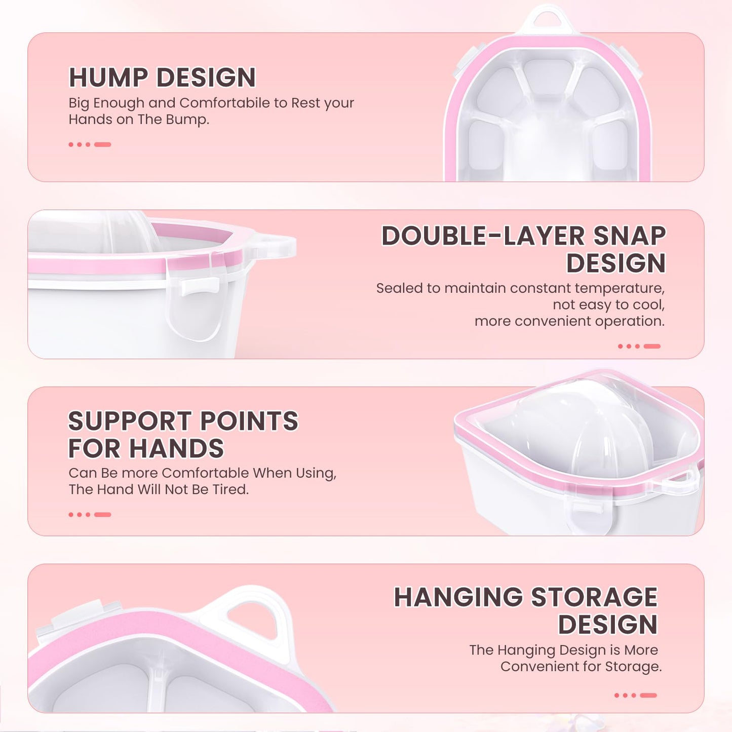 Hand Toe Nail Soaking Bowl: 12PCS Large Size Hand & Foot Nail Soak Off Bowl for Nail Lovers - Acetone Proof Toe Soaking Tray with Manciure Pedicure Tools for Dip Powder Gel Polish Remover (Pink,Pink)