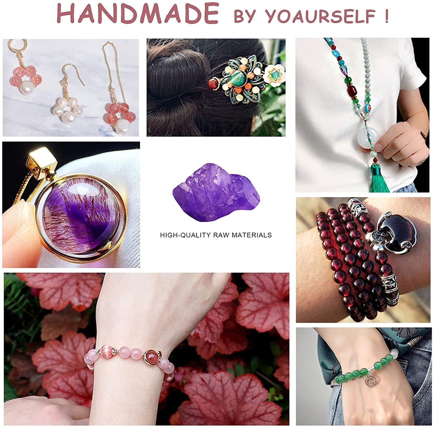 Lavender Purple Chalcedony Natural Stone Beads Gems Round Loose Beads Jewelry Making DIY Bracelet Necklace Accessory 1 Strand 45PCS 8MM 15"