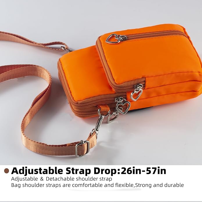 JANKS Small Crossbody Bag for Women - Mini Phone Purses with Crossbody Strap and Wallet - Nylon Arm Bag