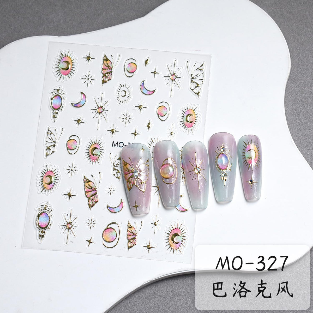 Metallic Nail Stickers 3pcs Fashion Gold Bronzing Love Heart Moon Star Butterfly Bow Totem Designs,5D Luxury Nail Decals Relief Nails Adhesive Slider Manicure Salon Party Wedding DIY Decor for Women