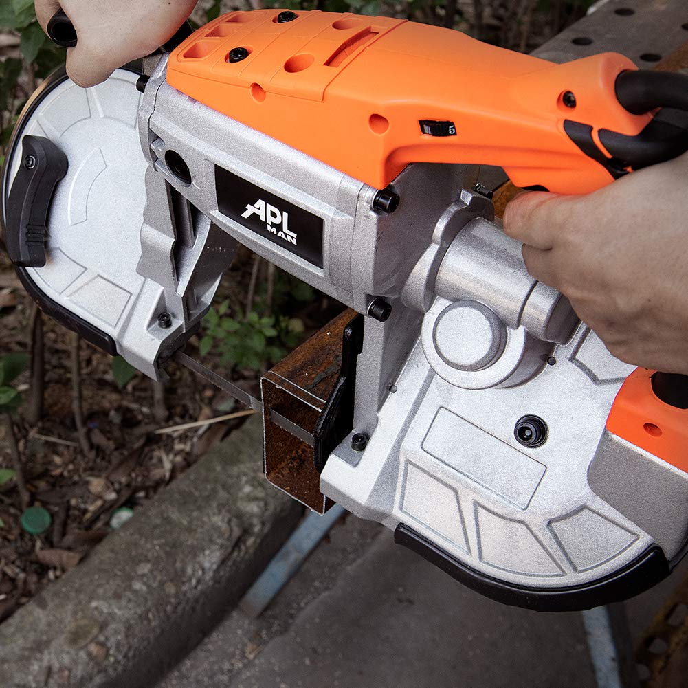 APLMAN Band Saw 5-Inch10-Amp Deep Cut Portable BandSaw for Wood Variable Speed Handheld Band Saw for Metal