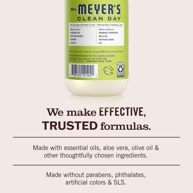 MRS. MEYER'S CLEAN DAY Hand Soap, Made with Essential Oils, Lemon Verbena, 12.5 fl. oz