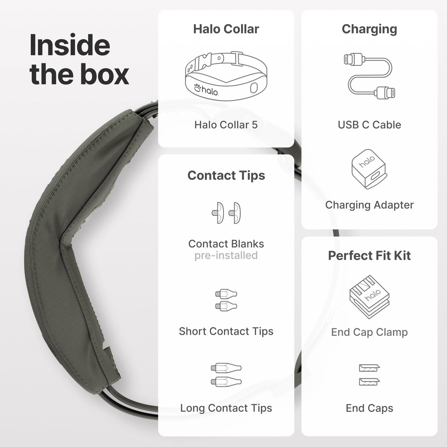 Halo Collar 5 Wireless Dog Fence & GPS Dog Collar, Keep Your Dog Safely Contained Outdoors with App-Controlled Boundaries and Real-Time Tracking, One Size, Blaze